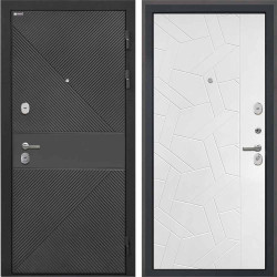 Входная дверь Интекрон Сицилия Remix ФЛ-613 черный крашеный Ясень силк белый ФЛ-306