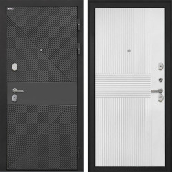 Входная дверь Интекрон Сицилия Remix ФЛ-613 черный крашеный Мэджик шифон белый ФЛ-326М