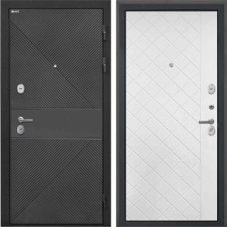 Входная дверь Интекрон Сицилия Remix ФЛ-613 черный крашеный ФЛ-Ромбы Силк ясень белый