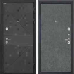 Входная дверь Интекрон Сицилия Remix ФЛ-613 черный крашеный Штукатурка графит гладкая