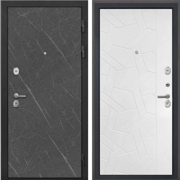 Входная дверь Интекрон Сицилия Remix Гранит лава Ясень силк белый ФЛ-306