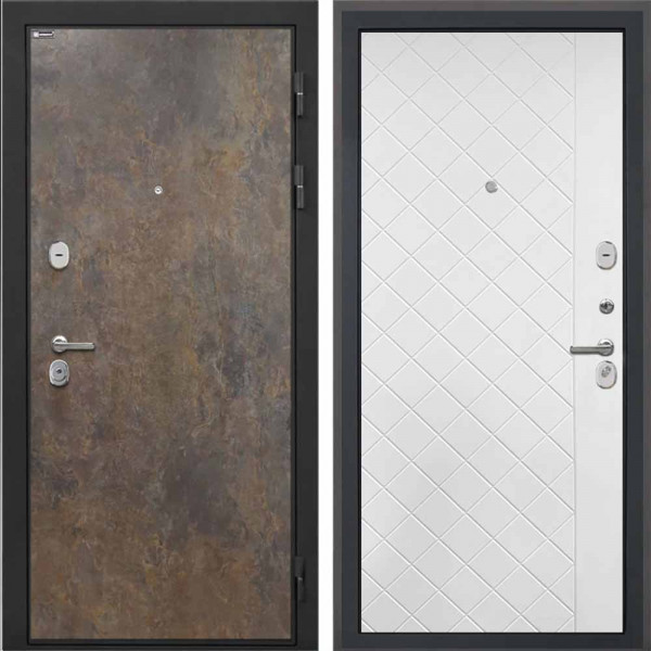 Входная дверь Интекрон Сицилия Remix Гранж ФЛ-Ромбы Силк ясень белый