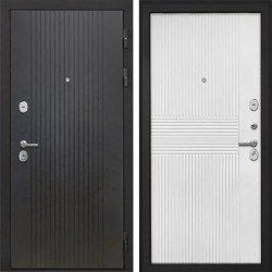 Входная дверь Интекрон Сицилия Remix Лофт черный ФЛ-326М Мэджик шифон (белый)