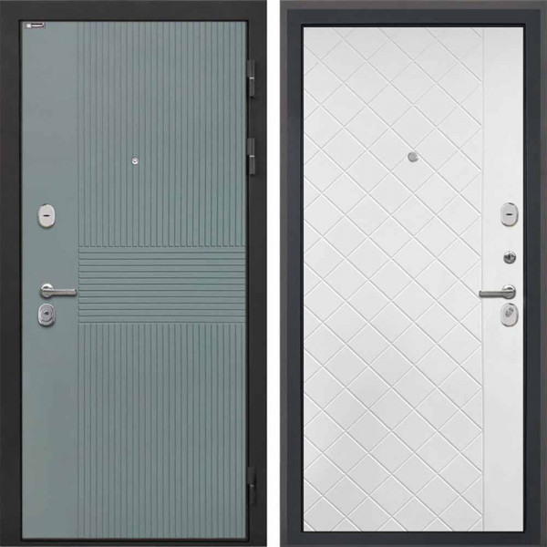 Входная дверь Интекрон Сицилия Remix Монолит фреско ФЛ-326 ФЛ-Ромбы Силк ясень белый