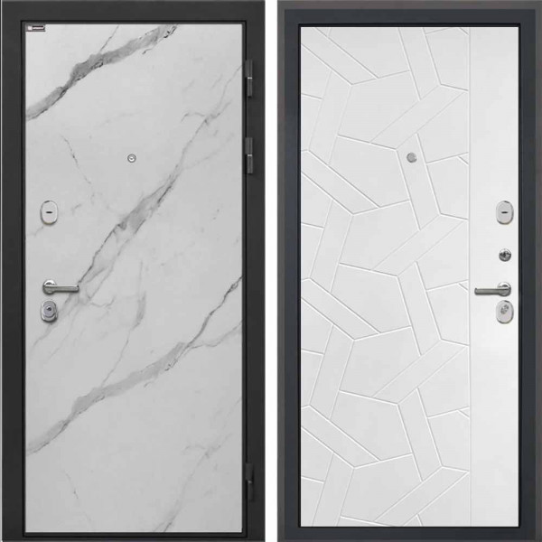 Входная дверь Интекрон Сицилия Remix Мрамор арктик Ясень силк белый ФЛ-306
