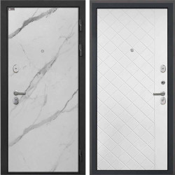 Входная дверь Интекрон Сицилия Remix Мрамор арктик ФЛ-Ромбы Силк ясень белый