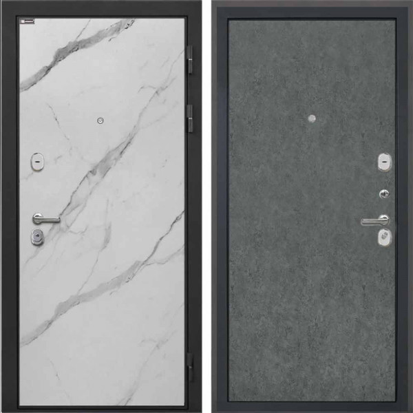 Входная дверь Интекрон Сицилия Remix Мрамор арктик Штукатурка графит гладкая