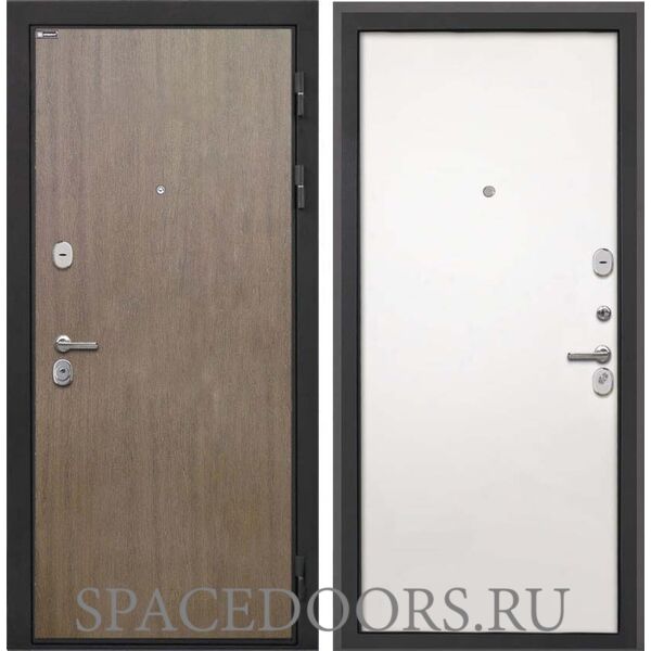 Входная дверь Интекрон Сицилия Remix Шпон венге коричневый Силк Сноу гладкая (белая)