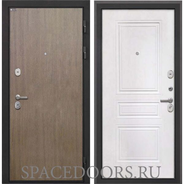 Входная дверь Интекрон Сицилия Remix Шпон венге коричневый Белая матовая ФЛ-243-М