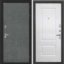 Входная дверь Интекрон Сицилия Remix Штукатурка графит Альба роял вуд белый