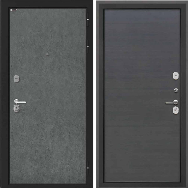 Входная дверь Интекрон Сицилия Remix Штукатурка графит Эковенге поперечный