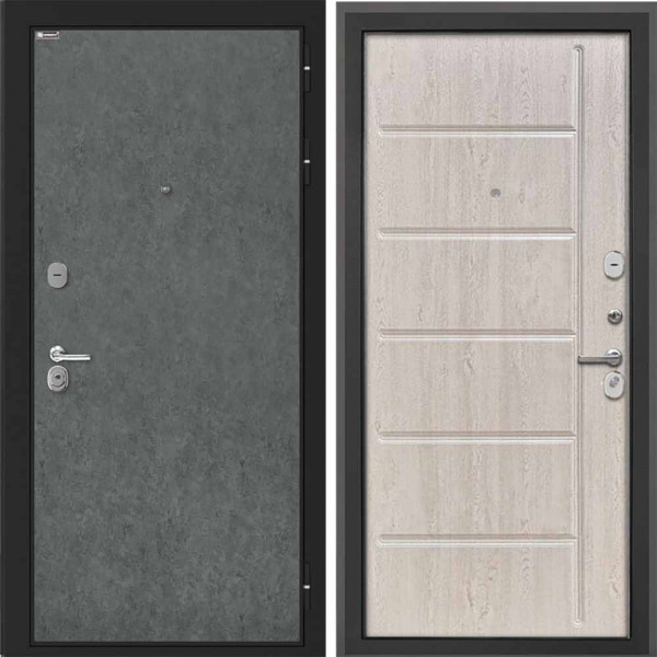 Входная дверь Интекрон Сицилия Remix Штукатурка графит Сосна белая ФЛ-102
