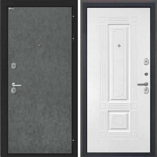 Входная дверь Интекрон Сицилия Remix Штукатурка графит Ясень белый силк ФЛ-2