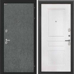 Входная дверь Интекрон Сицилия Remix Штукатурка графит Белая матовая ФЛ-243-М