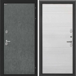 Входная дверь Интекрон Сицилия Remix Штукатурка графит Белый Ясень ФЛ-316