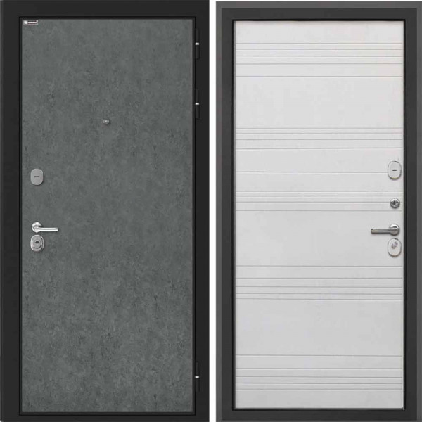 Входная дверь Интекрон Сицилия Remix Штукатурка графит Белый Ясень ФЛ-316