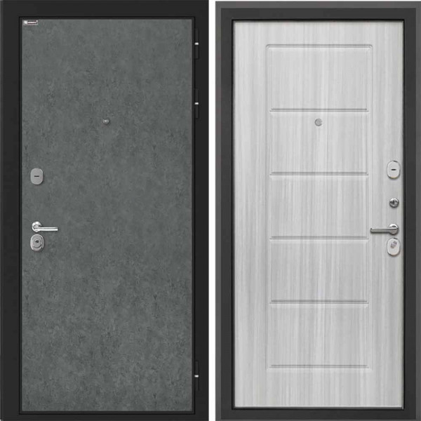 Входная дверь Интекрон Сицилия Remix Штукатурка графит Сандал белый ФЛ-39