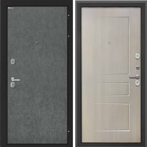 Входная дверь Интекрон Сицилия Remix Штукатурка графит ФЛ-638М лиственница беж