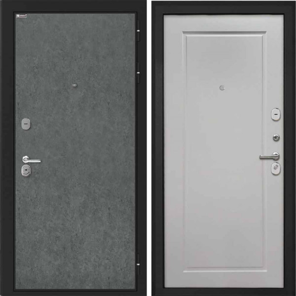 Входная дверь Интекрон Сицилия Remix Штукатурка графит ФЛ-642 белый