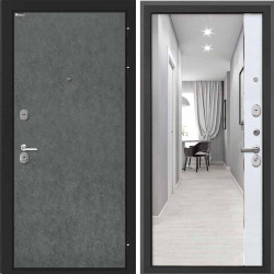 Входная дверь Интекрон Сицилия Remix Штукатурка графит ФЛЗ-305 Лофт белый