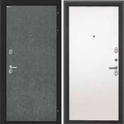 Входная дверь Интекрон Сицилия Remix Штукатурка графит Силк Сноу гладкая (белая)