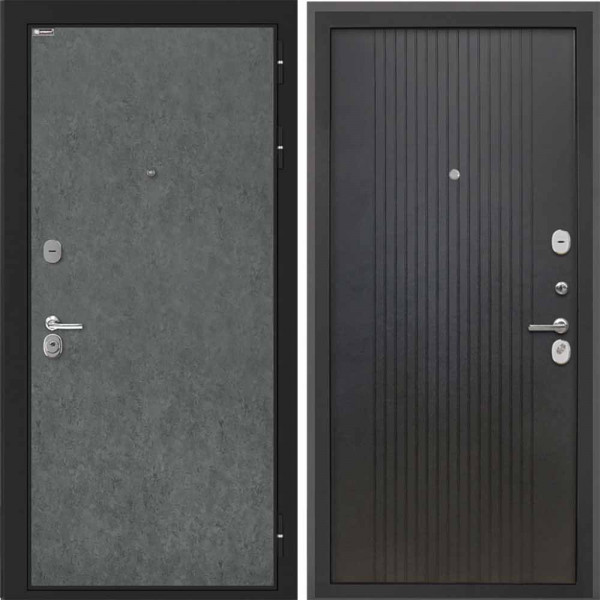 Входная дверь Интекрон Сицилия Remix Штукатурка графит Лофт черный ФЛ-295