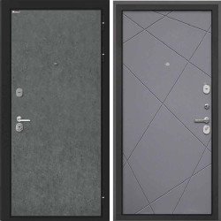 Входная дверь Интекрон Сицилия Remix Штукатурка графит Лучи-М Софт Графит