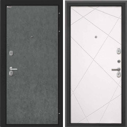 Входная дверь Интекрон Сицилия Remix Штукатурка графит Лучи-М Софт Милк