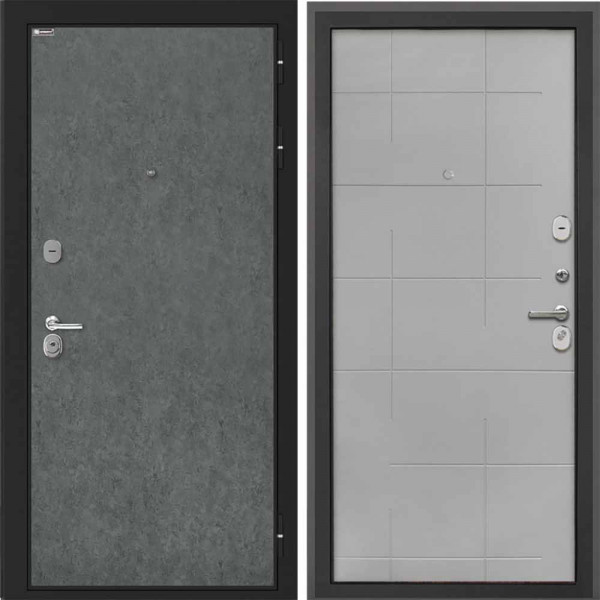 Входная дверь Интекрон Сицилия Remix Штукатурка графит Мэджик Тин. ФЛ-6 Геометрия