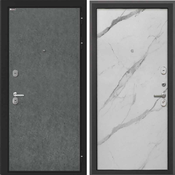 Входная дверь Интекрон Сицилия Remix Штукатурка графит Мрамор натур арктик гладкая