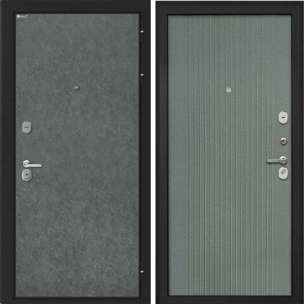 Входная дверь Интекрон Сицилия Remix Штукатурка графит Пазл грин ФЛ-295