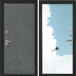 Входная дверь Интекрон Сицилия Remix Штукатурка графит под покраску