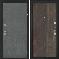 Входная дверь Интекрон Сицилия Remix Штукатурка графит Тиковое дерево гладкая