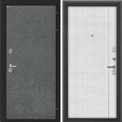 Входная дверь Интекрон Сицилия Remix Штукатурка графит Лофт Белый В-07