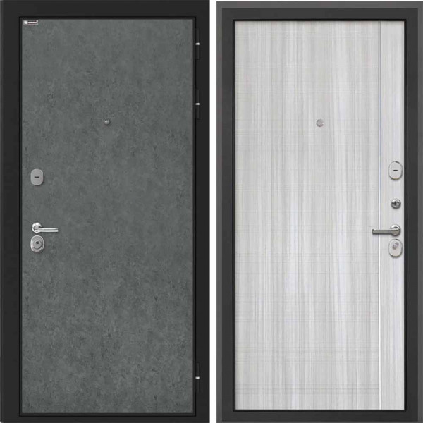 Входная дверь Интекрон Сицилия Remix Штукатурка графит Сандал Белый В-07