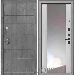 Входная дверь Интекрон Спарта New Грей ФЛЗ-516 зеркало сосна белая