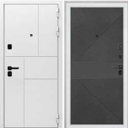 Входная дверь Интекрон Спарта New White ФЛ-613 черная эмаль