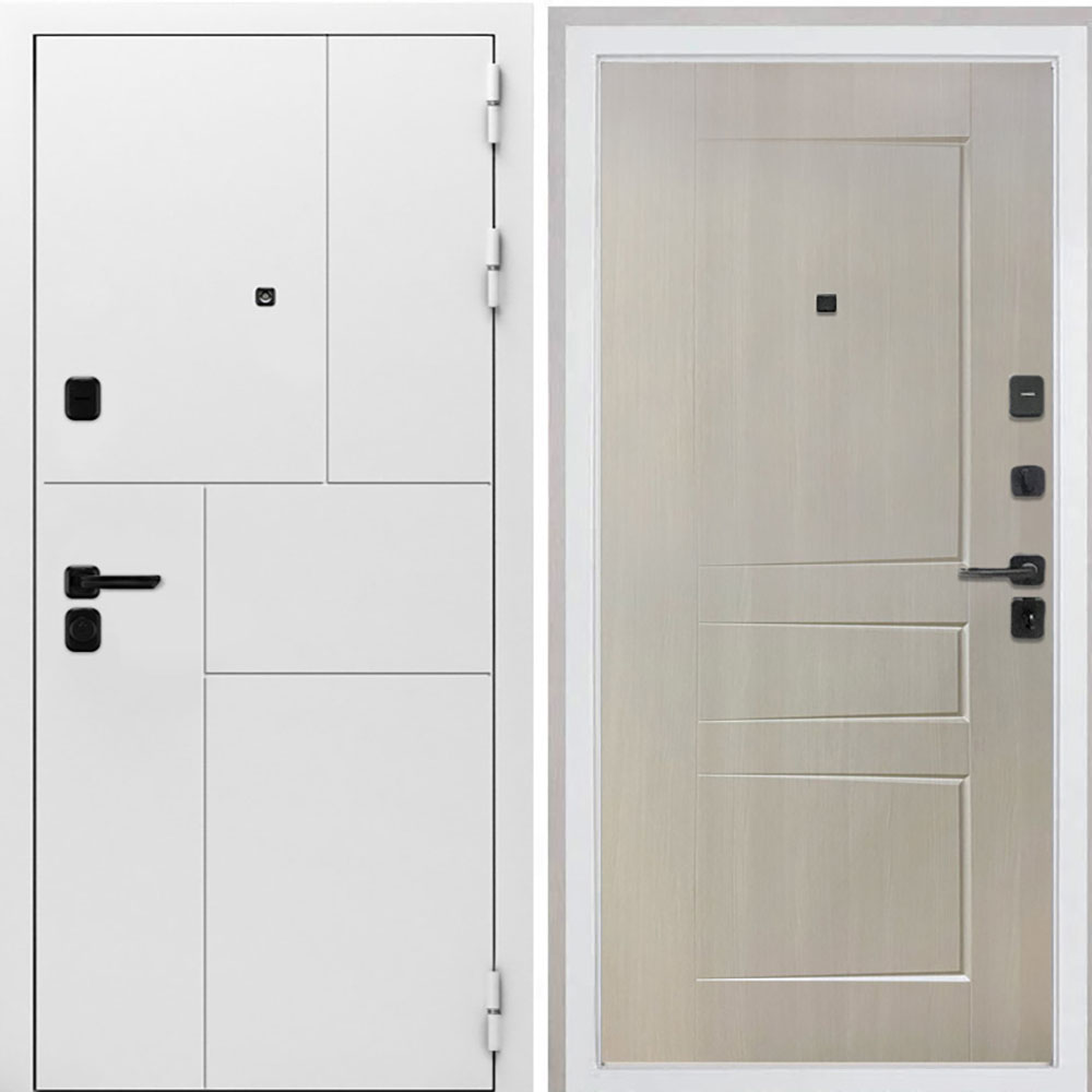 Входная дверь Интекрон Спарта New White ФЛ-638М лиственница беж