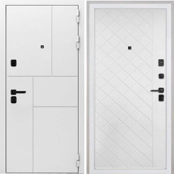 Входная дверь Интекрон Спарта New White ФЛ-Ромбы Силк ясень белый