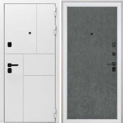 Входная дверь Интекрон Спарта New White Штукатурка графит гладкая