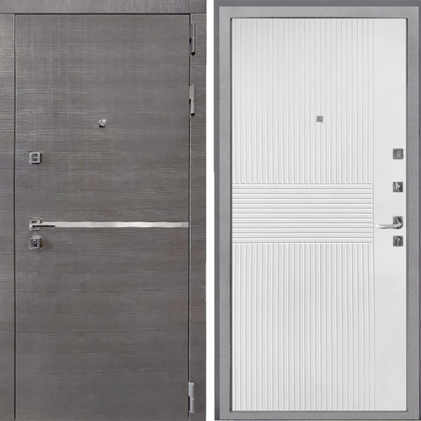 Входная дверь Интекрон Вектор ФЛ-326М Мэджик шифон (белый)