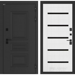 Входная дверь Лабиринт Аляска лайт 01 - Белое дерево, стекло черное Входная дверь Лабиринт Аляска лайт 01 - Белое дерево, стекло черное