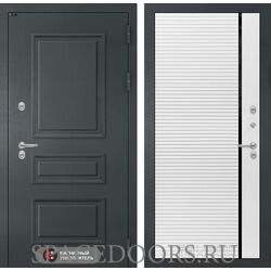 Входная дверь Лабиринт Атлантик 22 - Белый софт, черная вставка