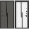 Металлическая Дверь Лабиринт CARBON стекло черное фацет ФЛС-570 Белый софт