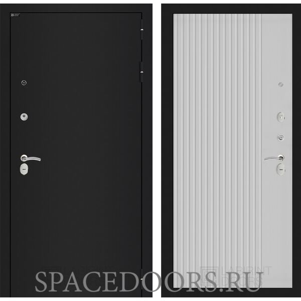 Входная дверь Лабиринт CLASSIC шагрень черная 29 - Белый рельеф софт