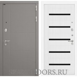 Входная дверь Лабиринт Forma 01 - Белое дерево, стекло черное