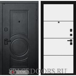 Входная дверь Лабиринт Grand 25 - Белый софт, черный молдинг