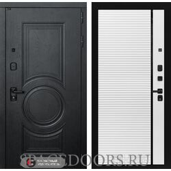 Входная дверь Лабиринт Grand 22 - Белый софт, черная вставка