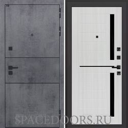 Входная дверь Лабиринт Infinity 02 - Сандал белый, стекло черное