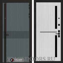 Входная дверь Лабиринт Issida 02 - Сандал белый, стекло черное